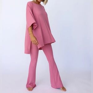 The Foxy Kind All Weekend Long Pant Set Posh Pink